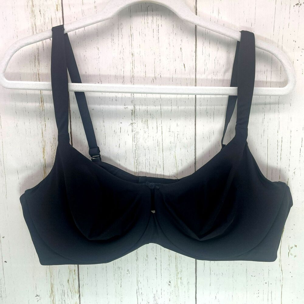CACIQUE Womens Black Unlined Full Coverage Underwire Bra Size 42D Back Closure